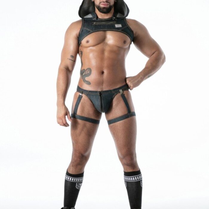 RAW DENIM HOODED HARNESS