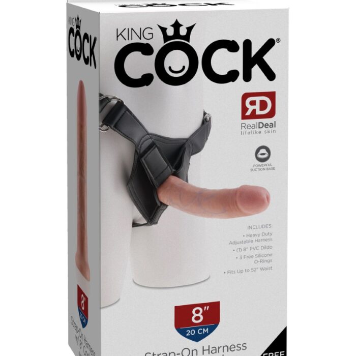 KING COCK STRAP ON HARNESS WITH 8 INCH COCK LIGHT